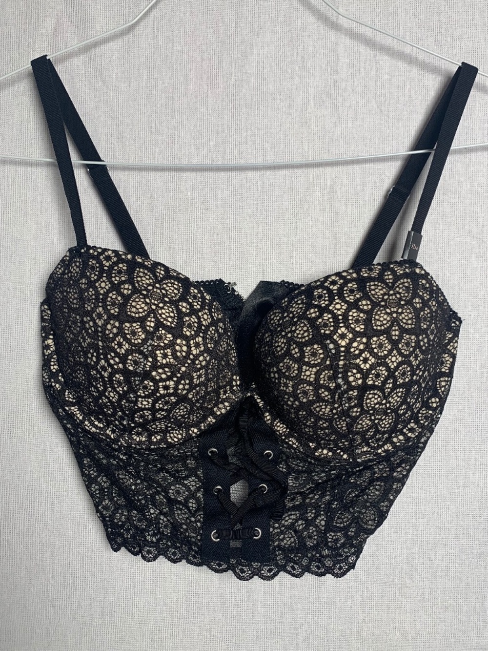 NWT Victoria Secret corset lace black bra 32 DD